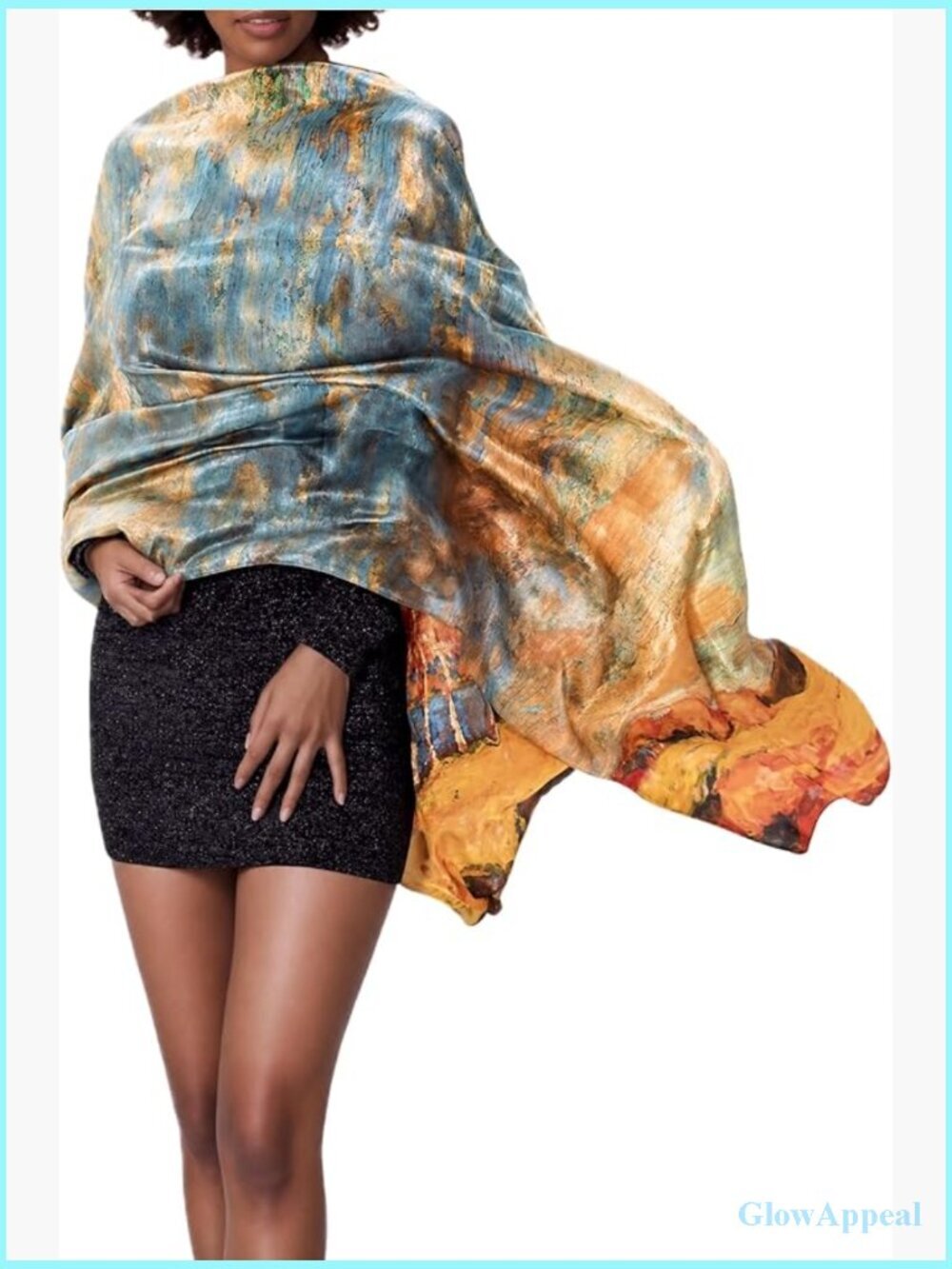 Extra Large 100% Mulberry Silk Jacquard Scarf Shawl Wrap Oversized with Gift Box